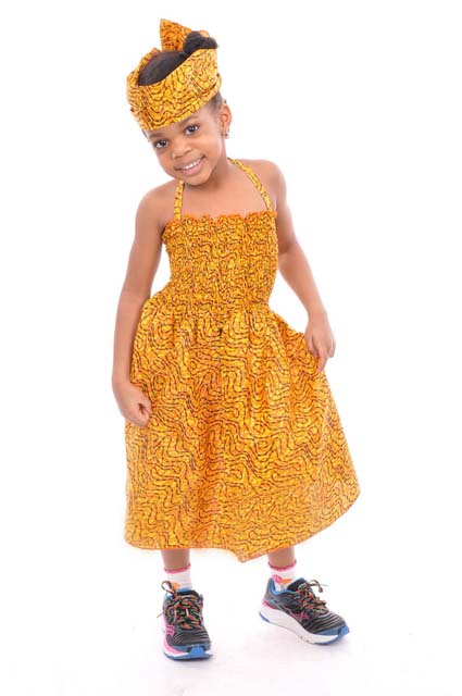 Beautiful African Print Dress for Girls-DPC485、mySite、solidvoid
