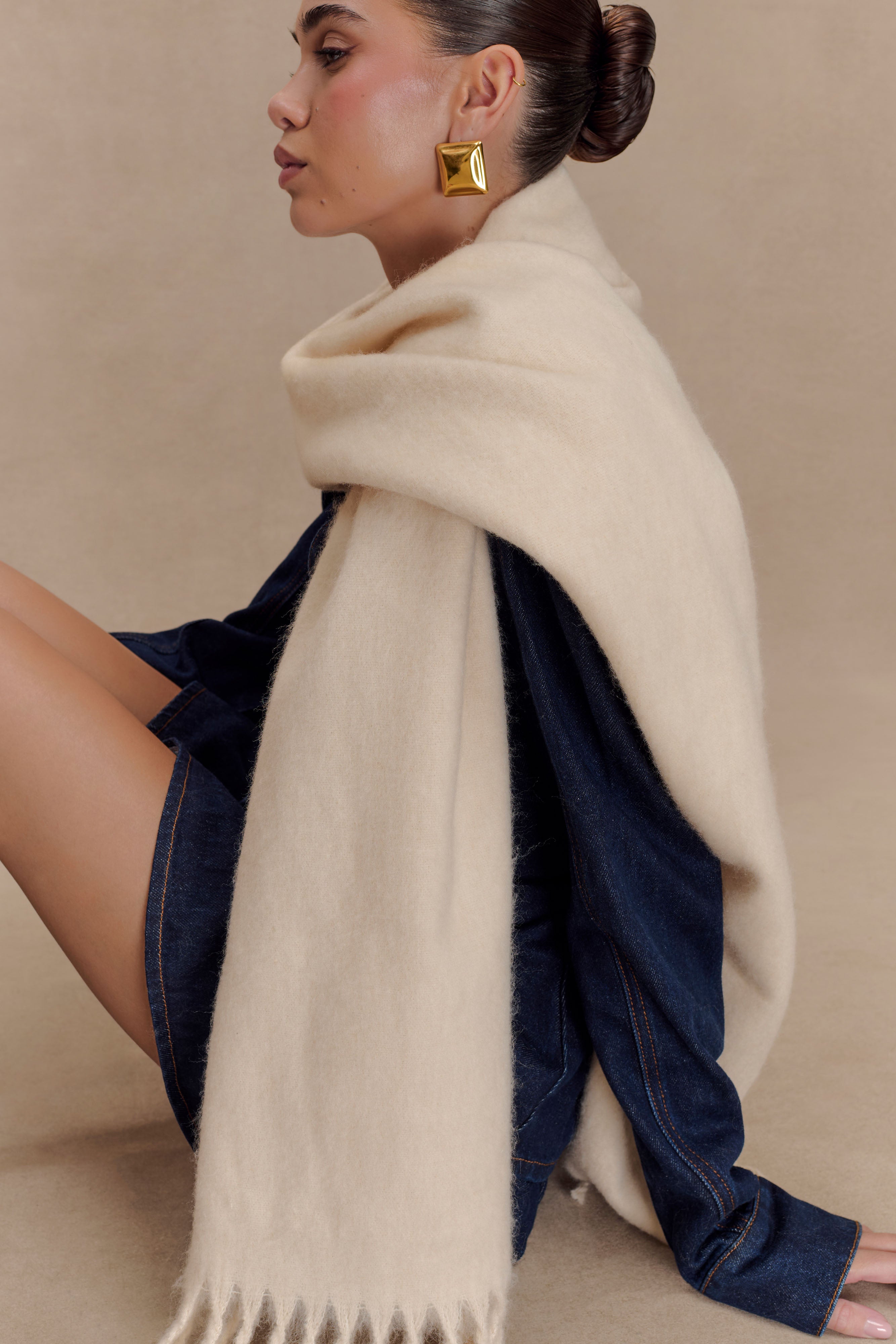 MESHKI Knit Scarf - Oat、mySite、solidvoid