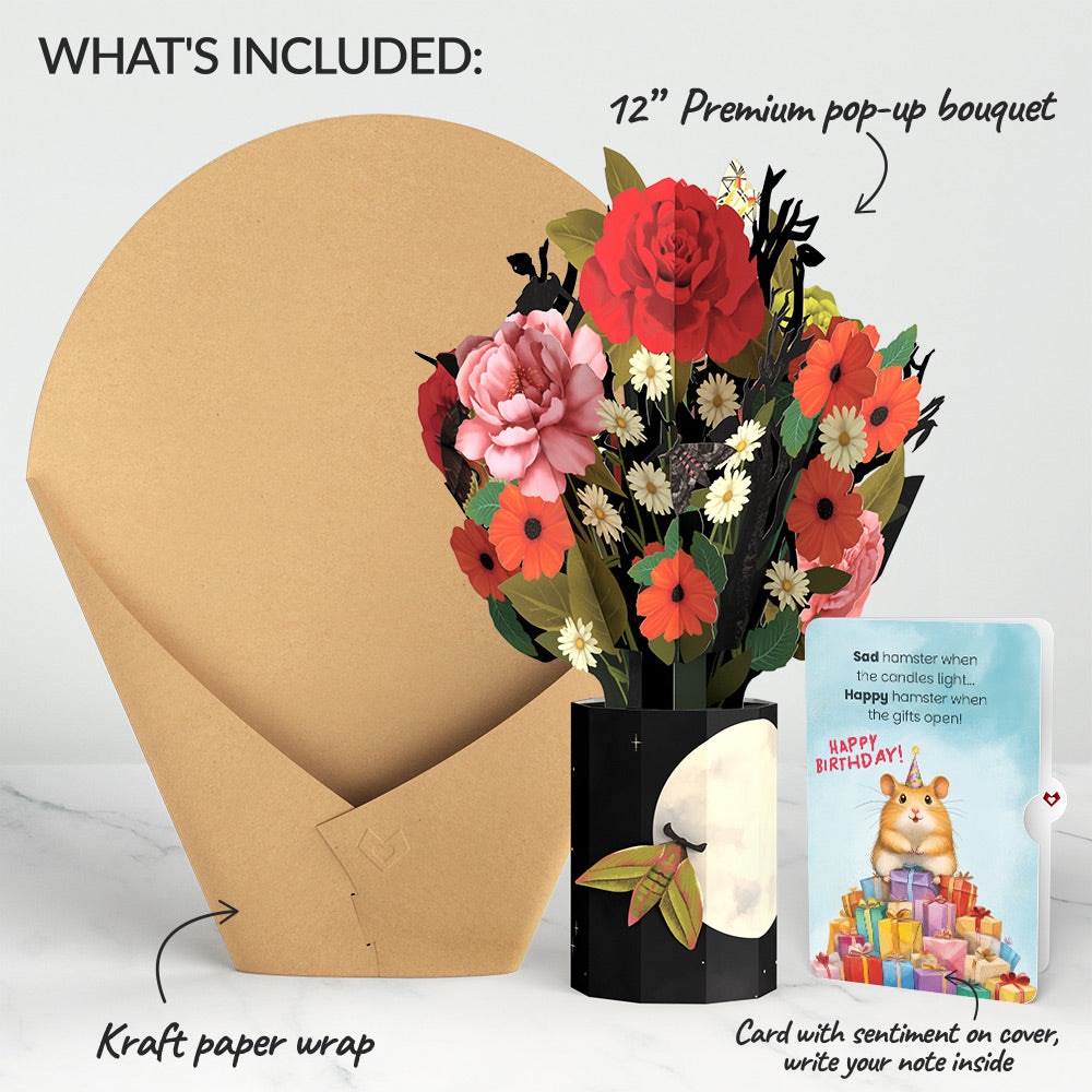 Midnight Florals Birthday Bouquet and Happy Hamster Sentiment Set、mySite、solidvoid