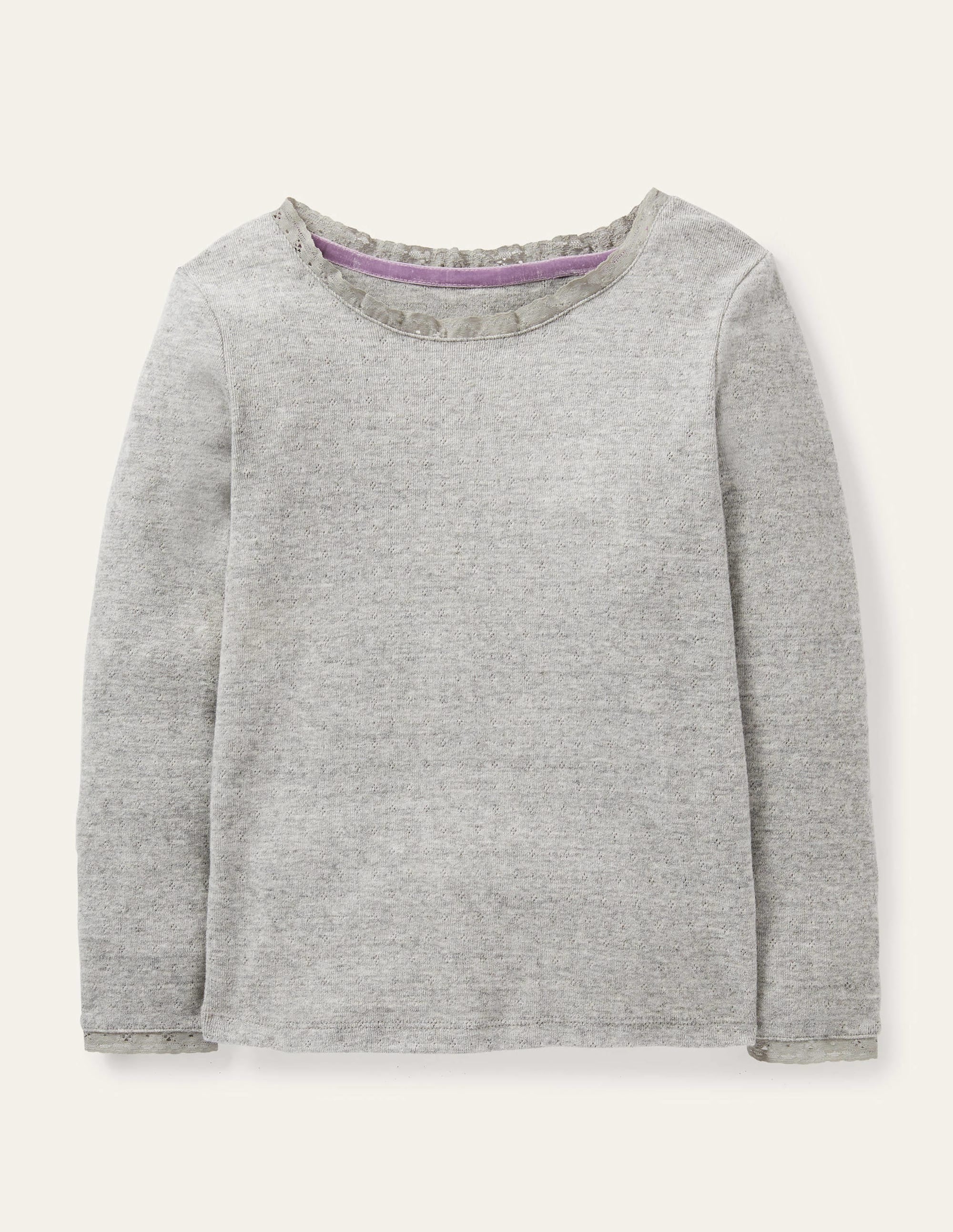  Supersoft Pointelle T-shirt-Grey Marl、mySite、ashleygrahame