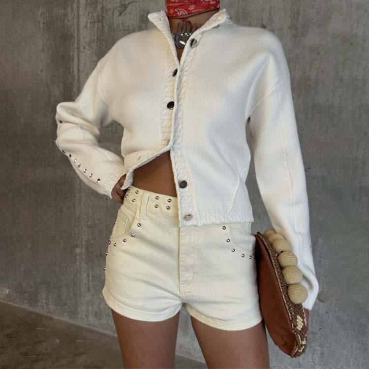 Ecru Studded Hot Pant、mySite、solidvoid