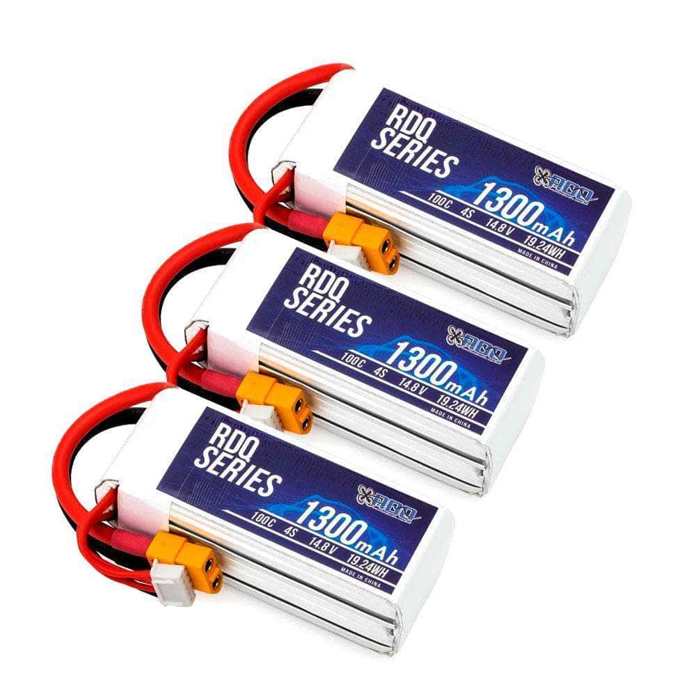  3 PACK of RDQ Series 14.8V 4S 1300mAh 100C LiPo Battery - XT60、mySite、merchandisen