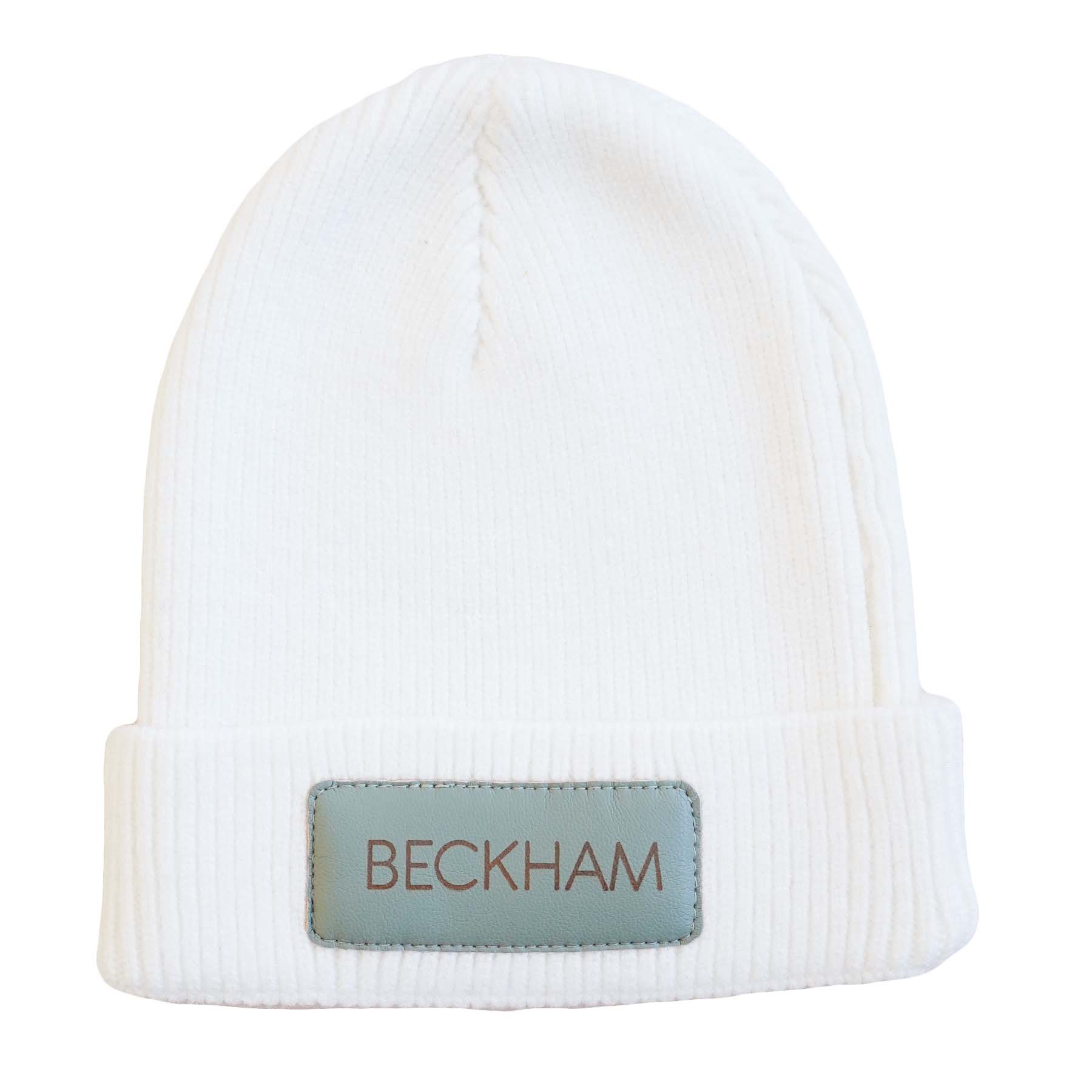  Personalized Leather Patch Beanie | All Colors、mySite、layawaytickets