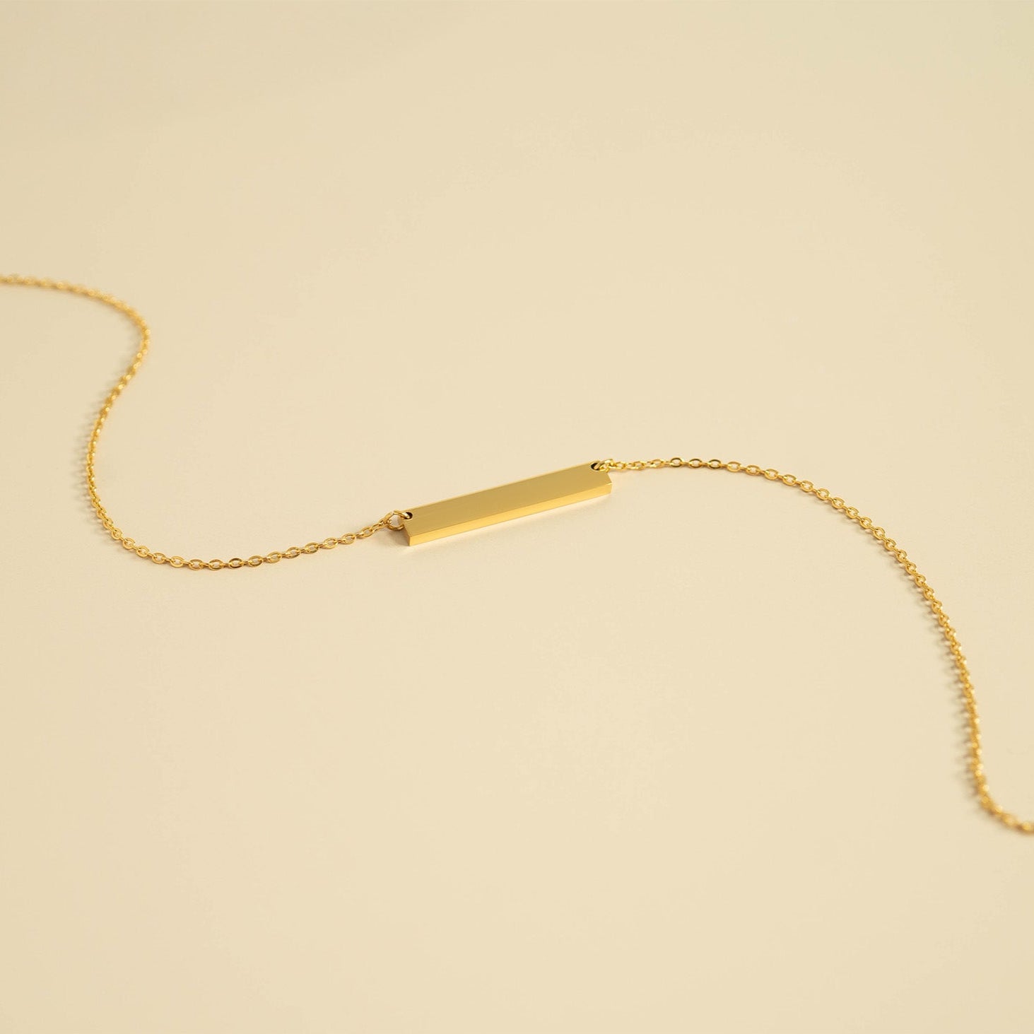 18K Gold PVD Stainless Steel Blank Bar Necklace / SBB0019、mySite、dreamappss