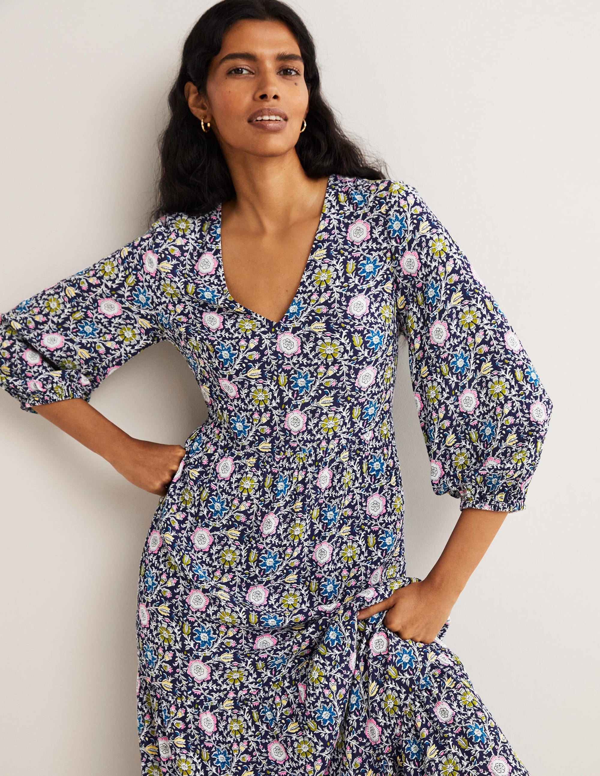  Blouson Sleeve Maxi Dress-Navy, Enchanting Twig、mySite、ashleygrahame