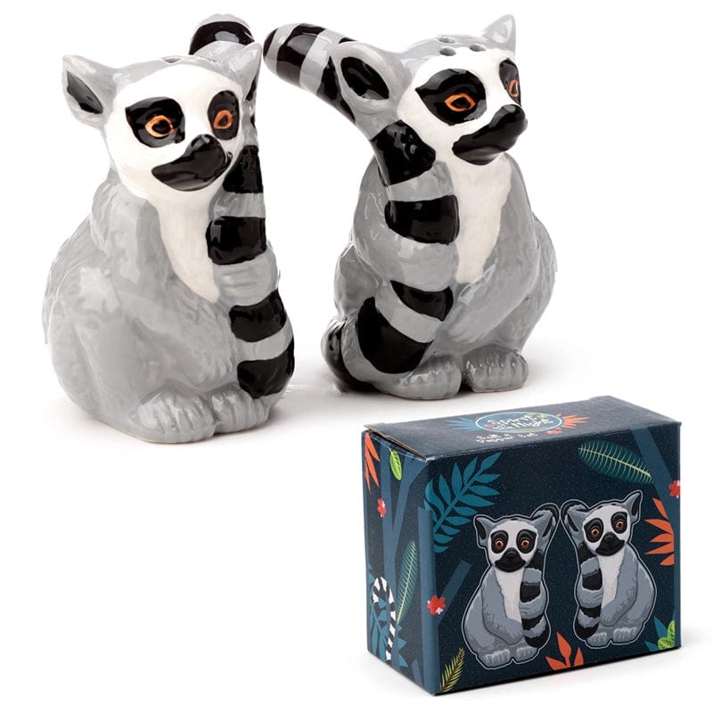 Ringtail Lemur Salt and Pepper Shaker Set Ceramic、mySite、g9winljtr