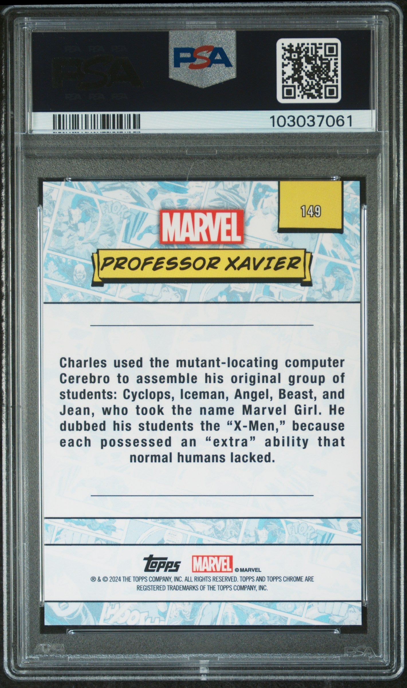 Professor Xavier #149 Spider Web Refractor 264/399 PSA 5 Topps Chrome Marvel 2024、mySite、waistdrama