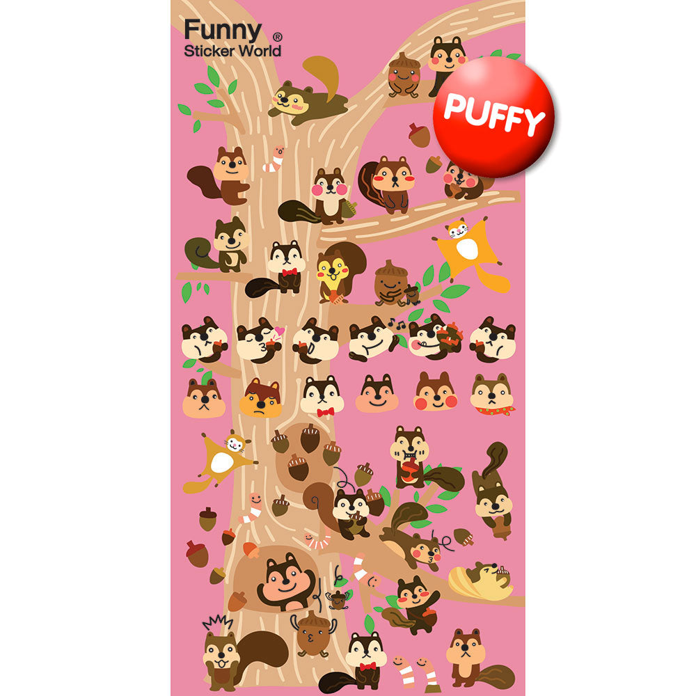  Squirrels Puffy Stickers、mySite、ghnorth