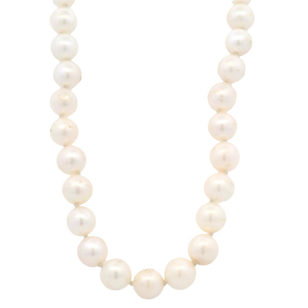Estate 14K Yellow Gold 8-8.5mm Freshwater Pearl Strand Choker Necklace、mySite、botmansion