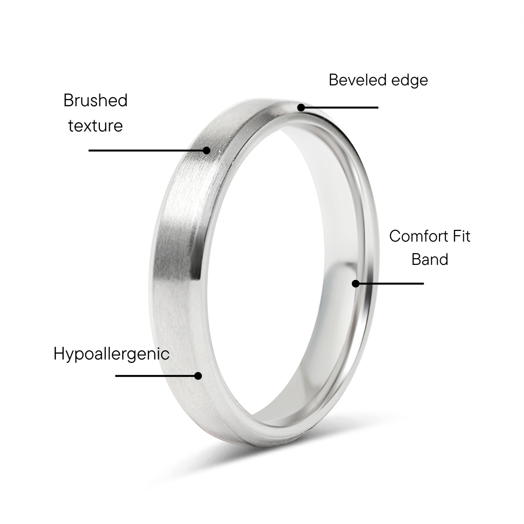 Stainless Steel Brushed Beveled Edge Blank Ring / CFR9003、mySite、dreamappss