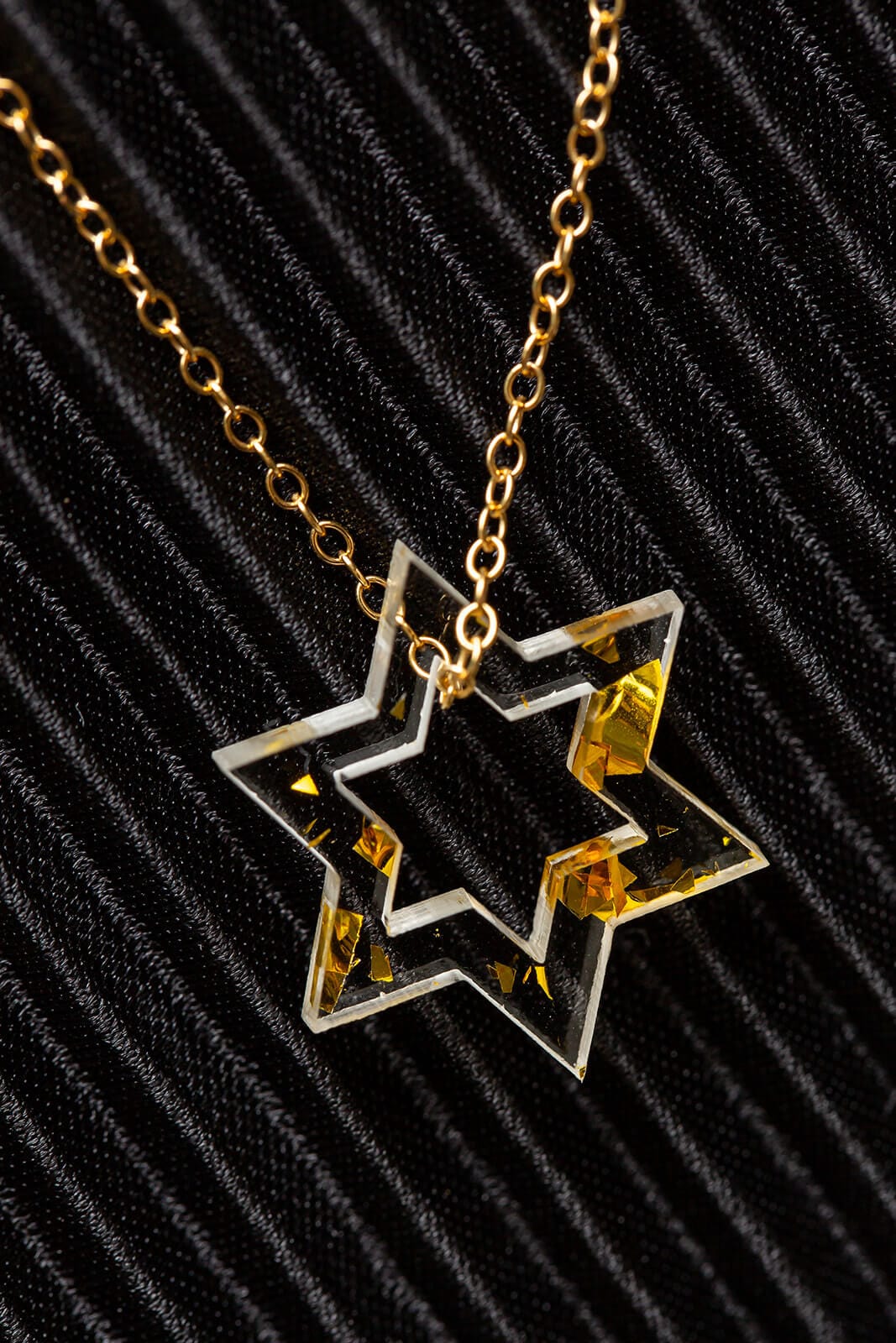 Petite Floating Magen Necklace - Gold Fleck、mySite、topwebapps