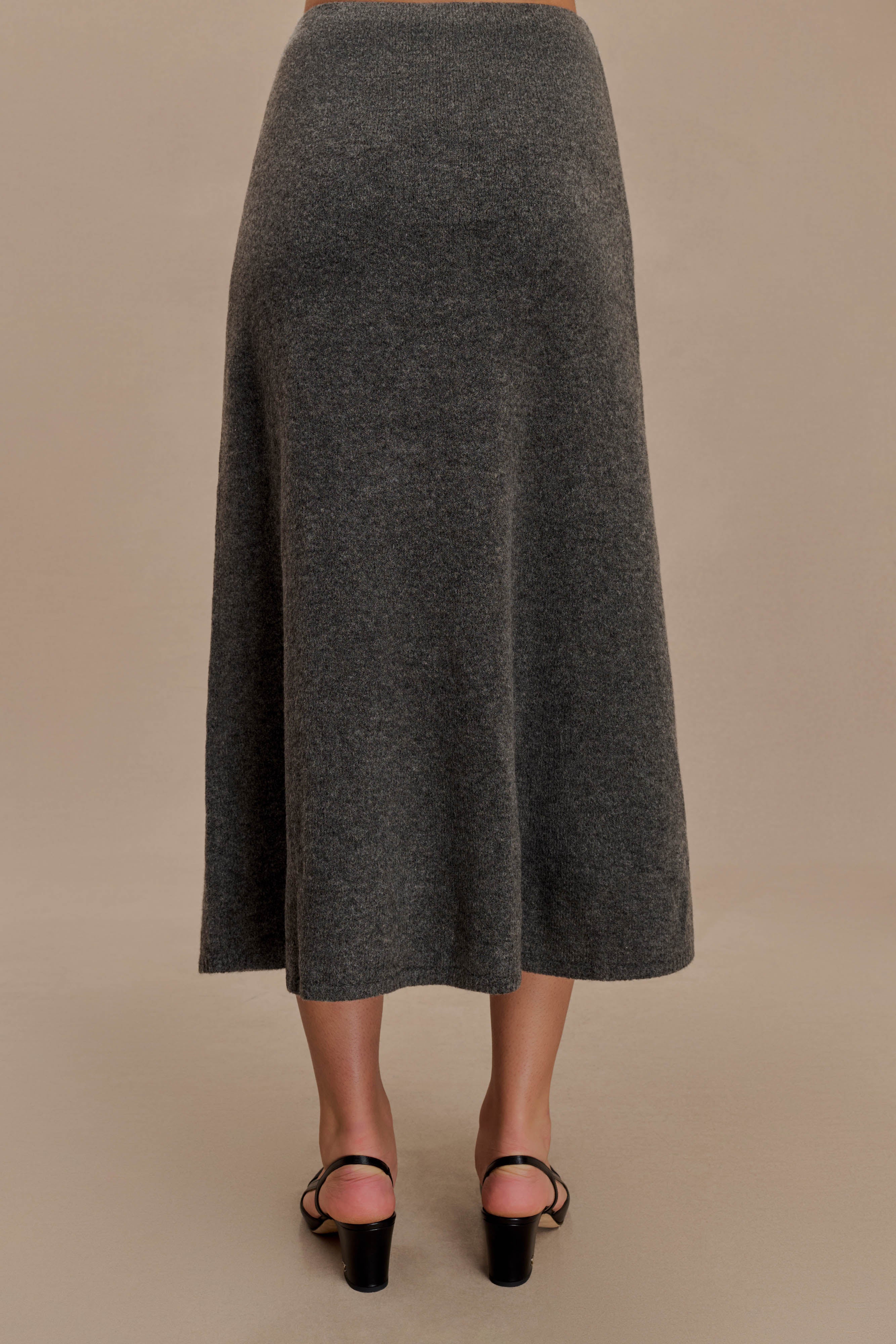 Vivica Knit Maxi Skirt - Charcoal Marle、mySite、solidvoid