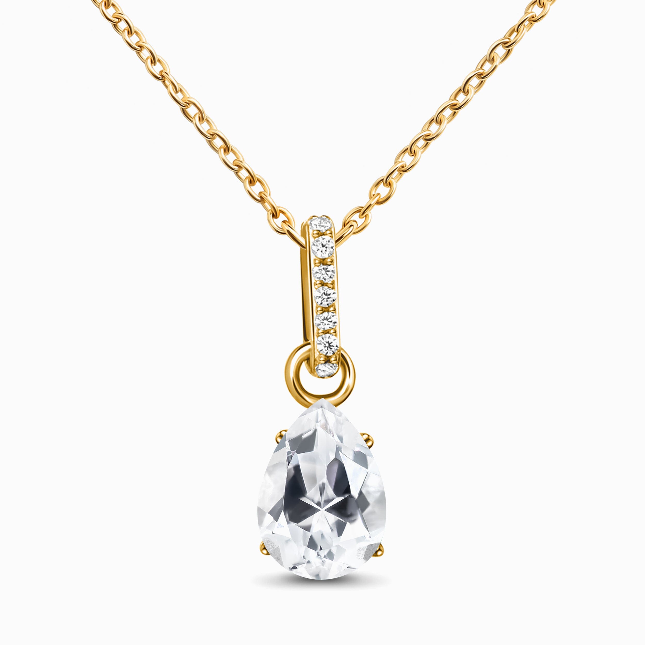 White Topaz Necklace Sway - April Birthstone、mySite、hinf8tx79