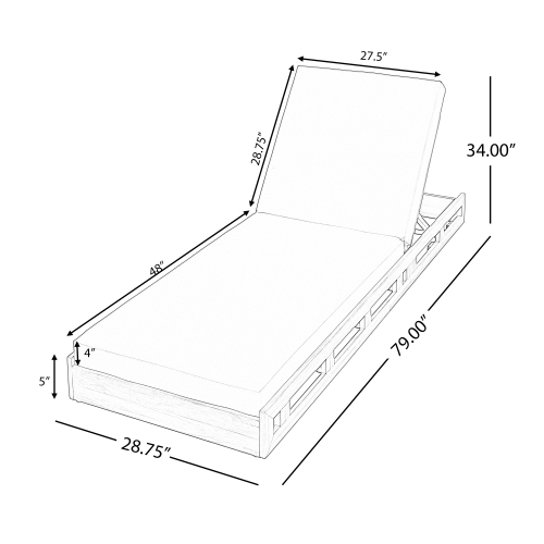 LOUNGE CHAISE SET, ACACIA WOOD WITH WATER-RESISTANT LOUNGE CUSHIONS (CREAM & 4 INCH THICK) - MATCHING DARK GREY VERSION AVAILABLE、、eastwooduniform