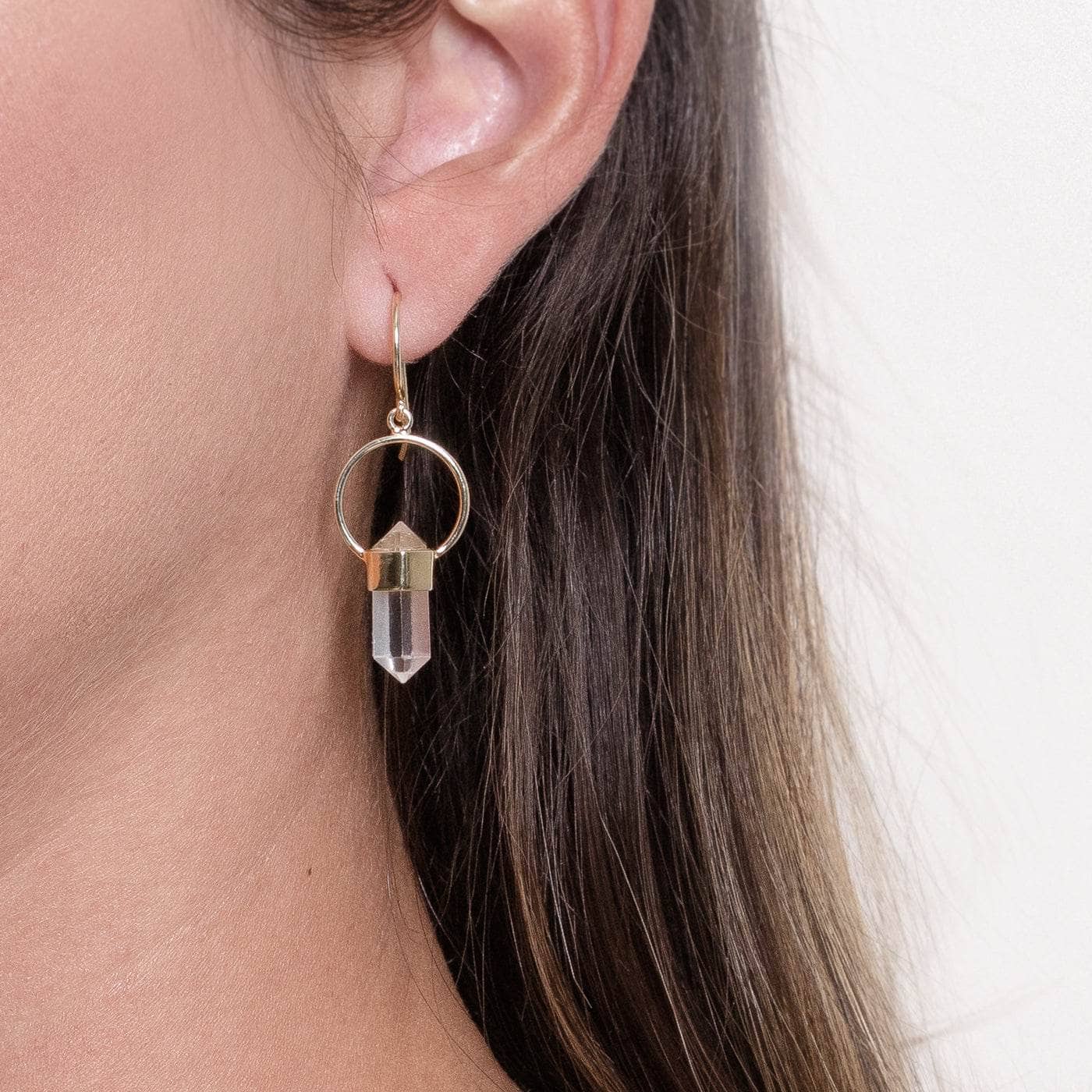 Clear Quartz Crystal Point Earrings、mySite、hinf8tx79