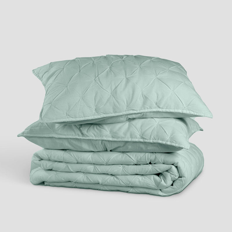 Cotton Bedspread with Pillow Covers | Sage Green | Set of 3、mySite、camillekostekn