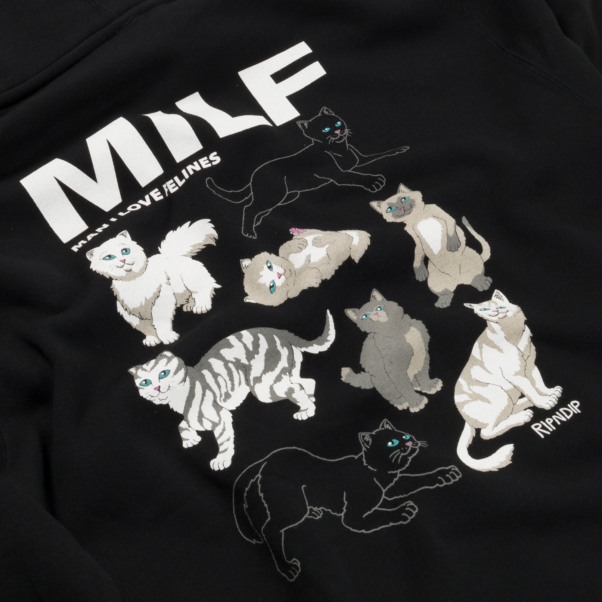  Man I Love Felines Hoodie (Black)、mySite、merchandisen
