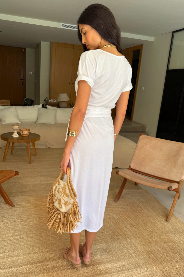 White Jesse Jersey Wrap Dress、mySite、solidvoid