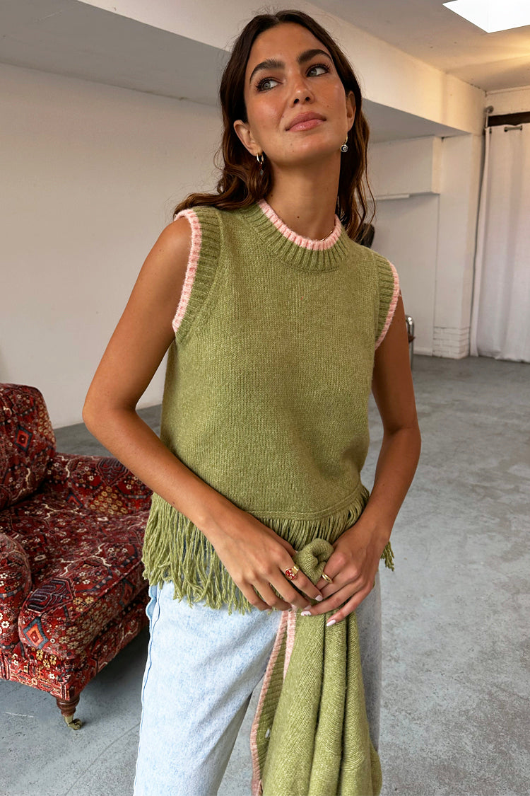 Olive Knit Tank Top、mySite、solidvoid