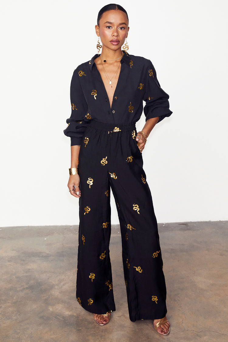 Black Gold Snake Elissa Trousers、mySite、solidvoid