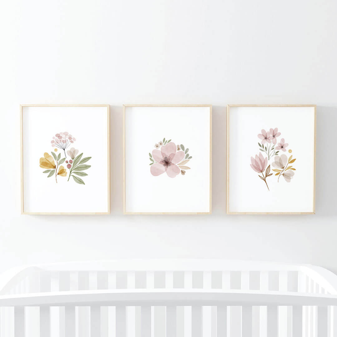  Maeve's Mauve & Mustard Floral Bundled Digital Nursery Wall Art、mySite、layawaytickets