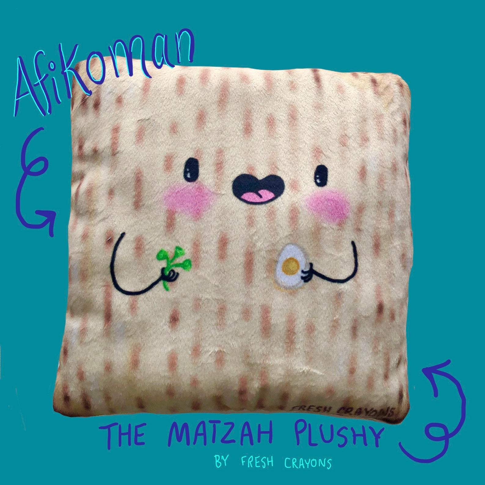 Afikomen Matzah Plush Pillow by Fresh Crayons、mySite、topwebapps