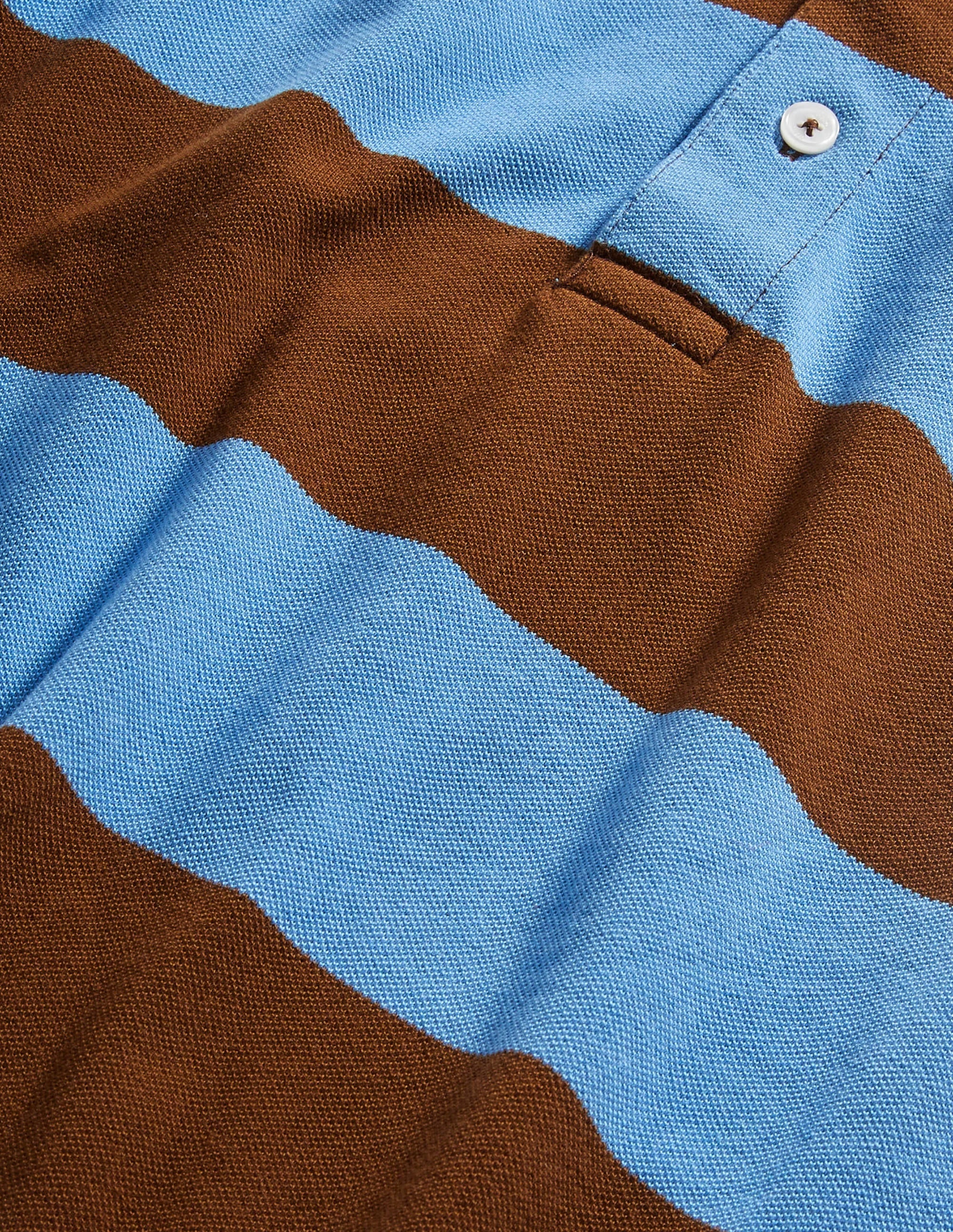  Piqué Polo Shirt-Lichen/ Cacao Stripe、mySite、ashleygrahame