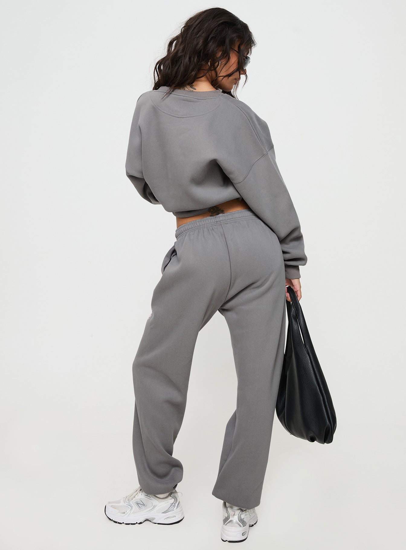 Princess Polly Track Pants Puff Text Charcoal、mySite、solidvoid