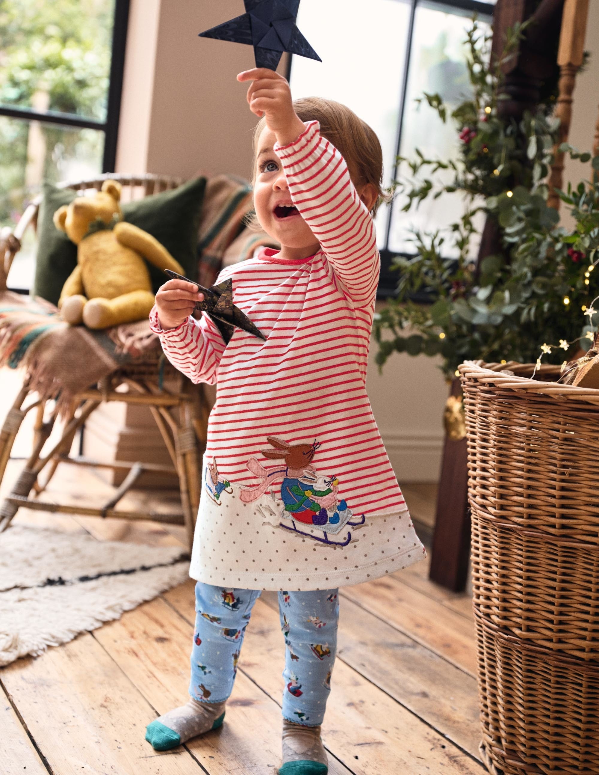  Big Appliqu茅 Dress Set-Sky Blue Snow Bunnies、mySite、ashleygrahame