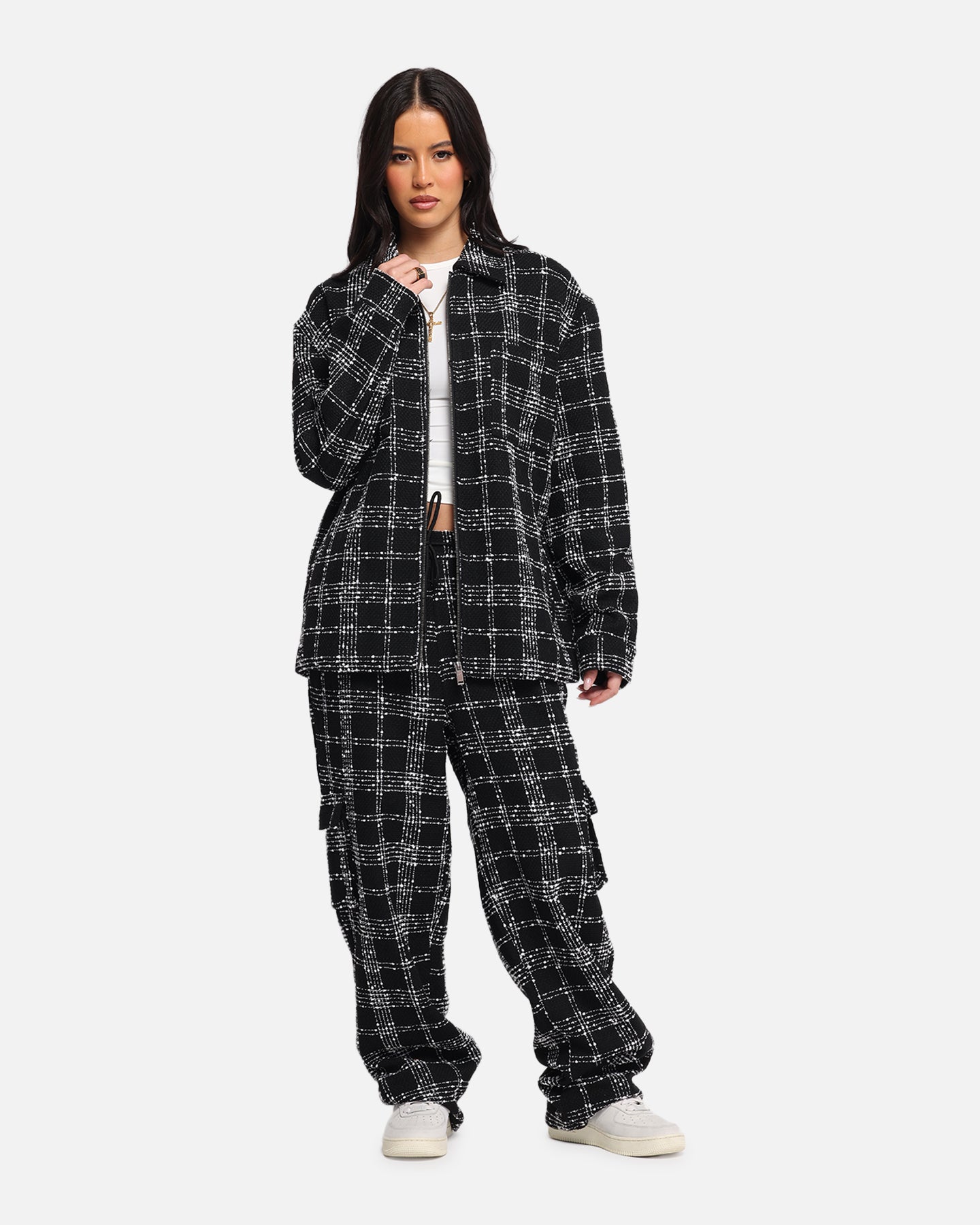 XXIII Boucle Tweed Zip Jacket Black/White、mySite、zt4zffjzw