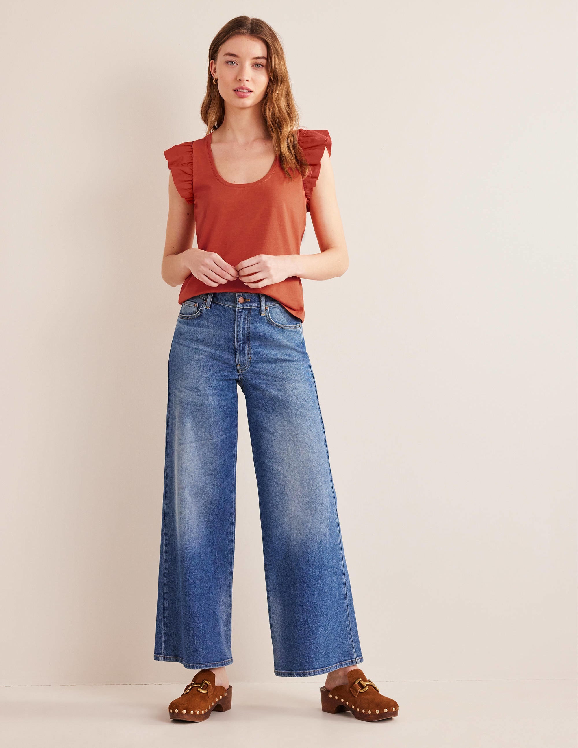  Scoop Front Woven Mix Top-Tomato、mySite、ashleygrahame