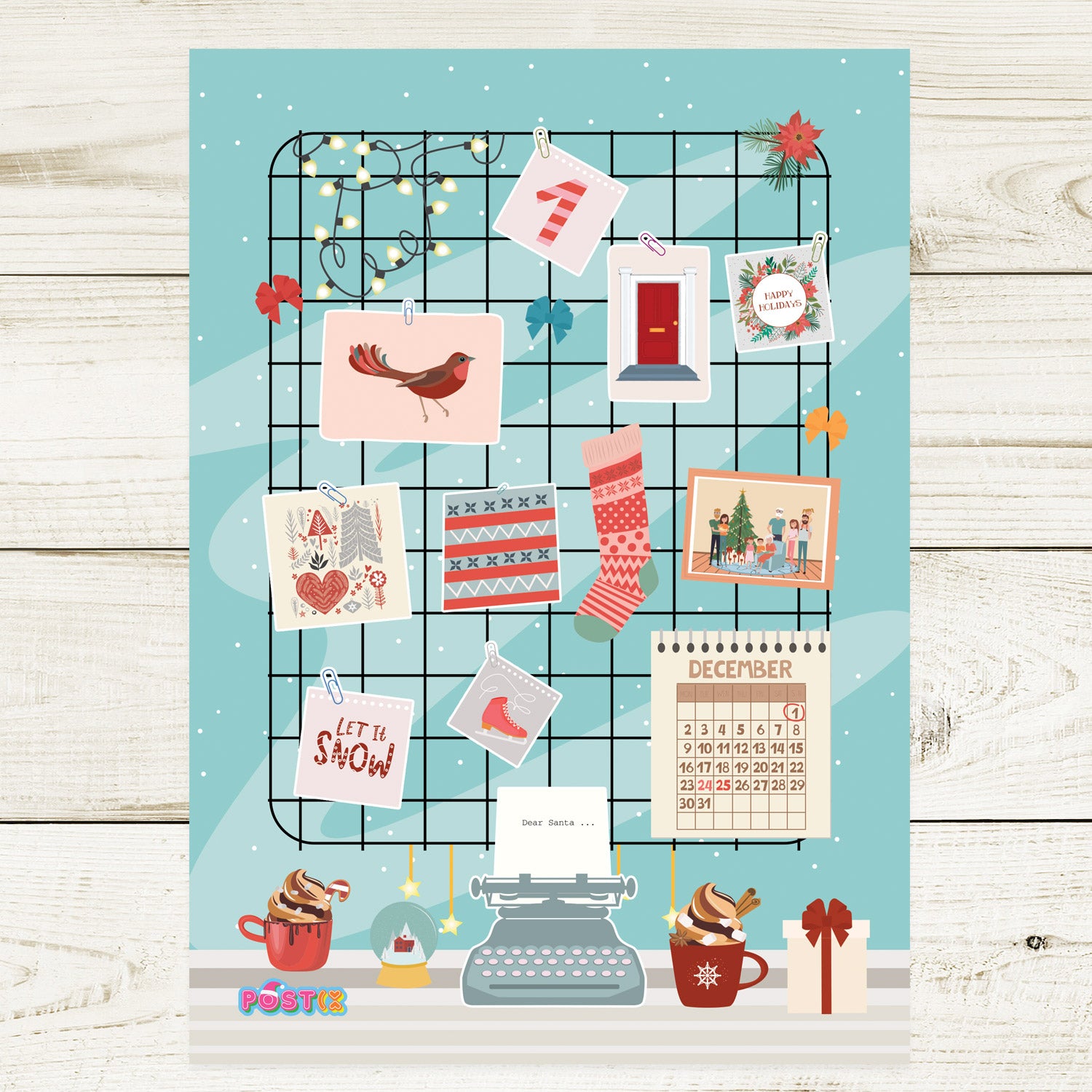  Christmas Desk A6 Sticker Sheet、mySite、ghnorth