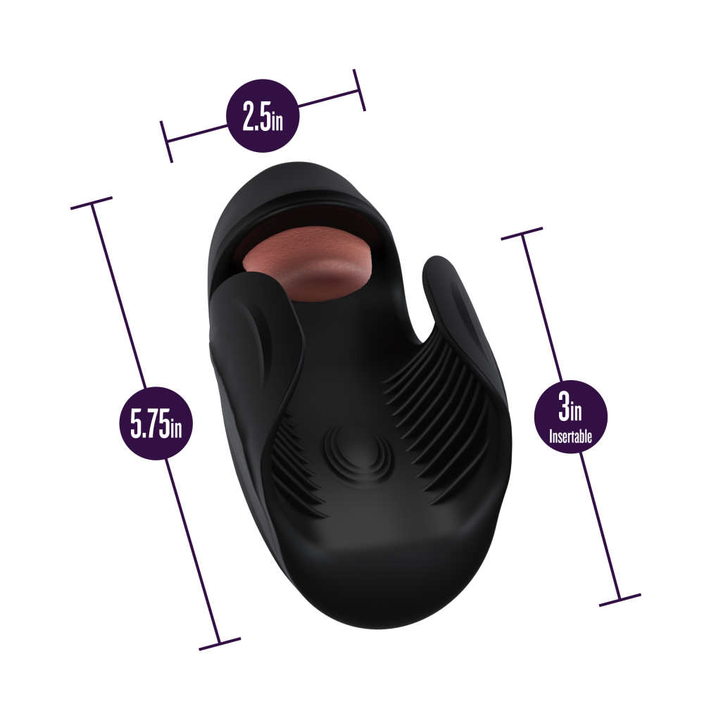 M For Men By Blush® | Lickety Split - Vibrating Automatic Male Masturbator With Tongue Licking Oral Stimulator - Black、mySite、bottomscart