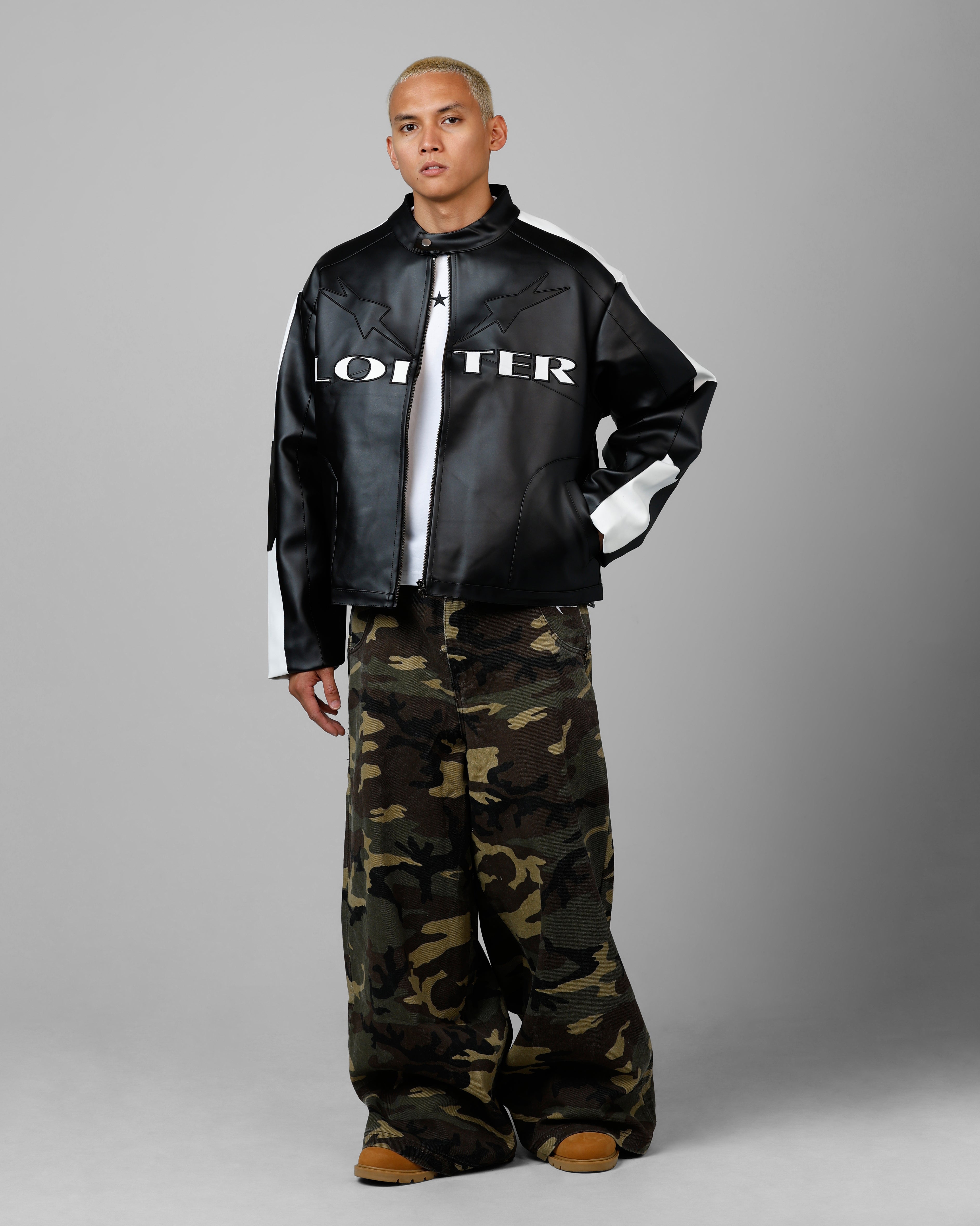 Loiter Engine Vegan Leather Jacket Black、mySite、zt4zffjzw