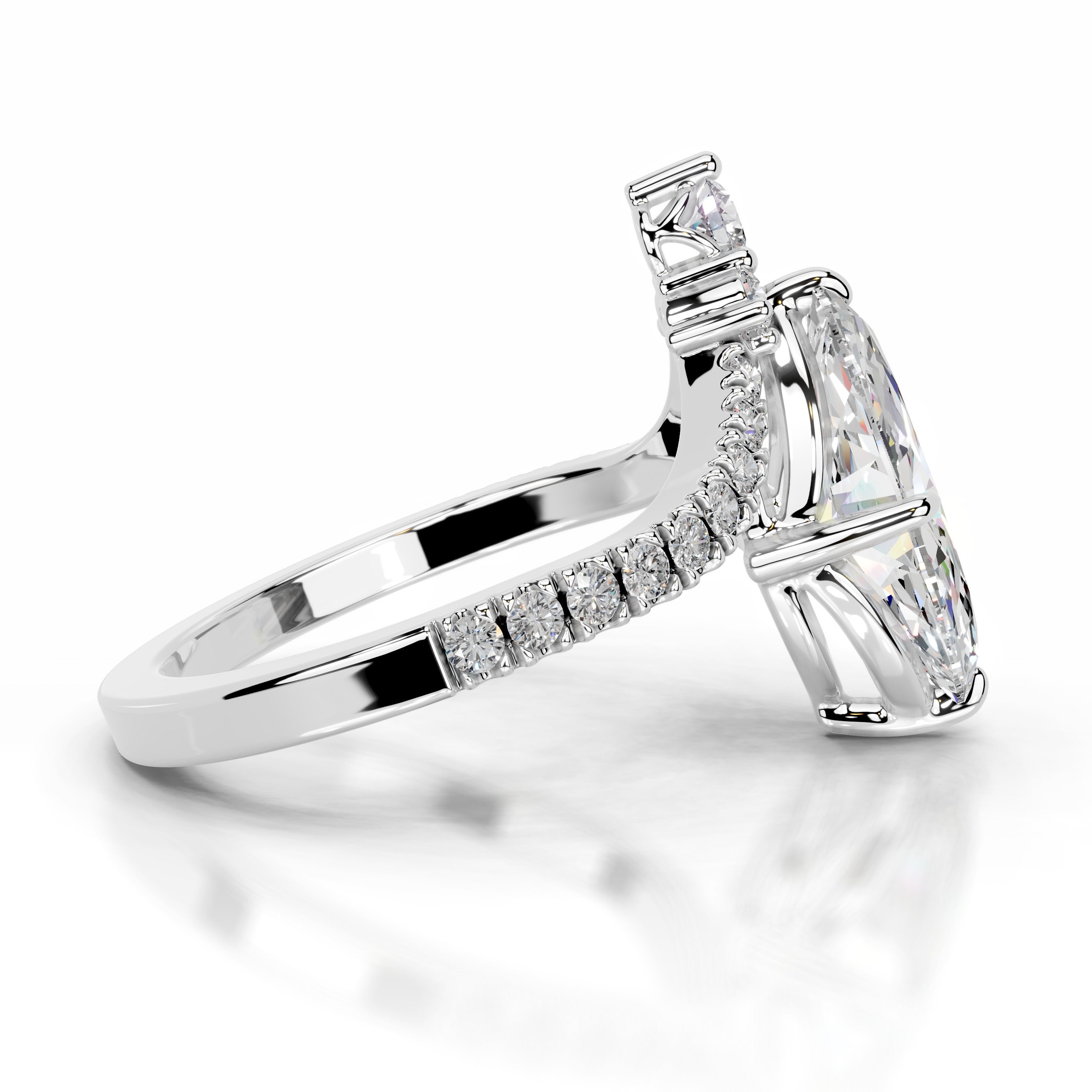 Tia Moissanite & Diamond Ring - 14K White Gold、mySite、hinf8tx79