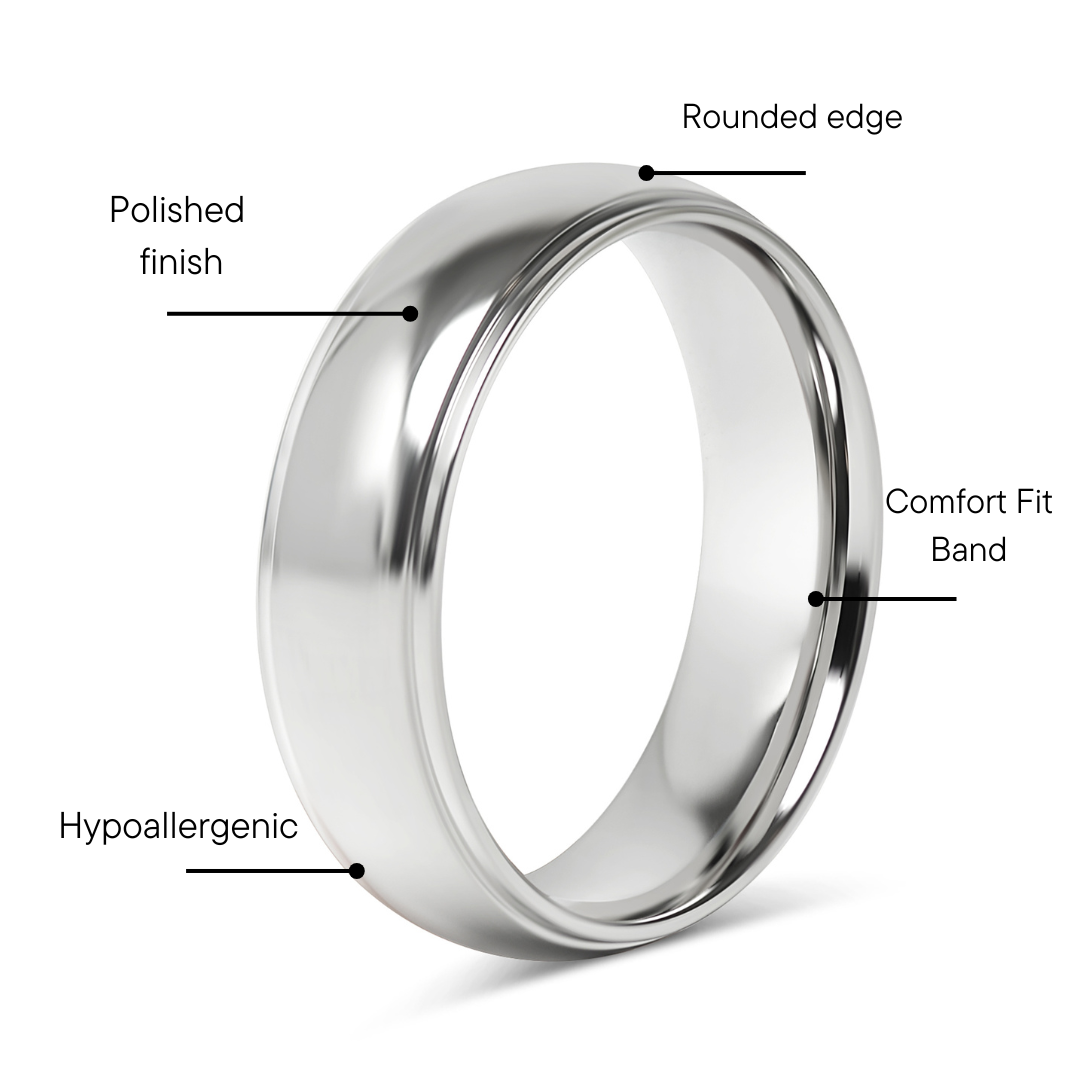 Stainless Steel Highly Polished Rounded Center with Edge Blank Ring / CFR2001、mySite、dreamappss