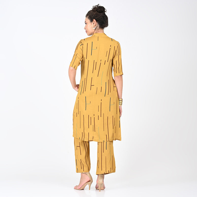 Modal Printed Co Ord Set For Women | Tunic & Trouser | Mustard、mySite、camillekostekn
