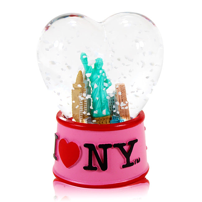 45MM Heart-Shaped I Love NY Snow Globe | New York Gifts for Her (3 colors)、mySite、vikingsvslions
