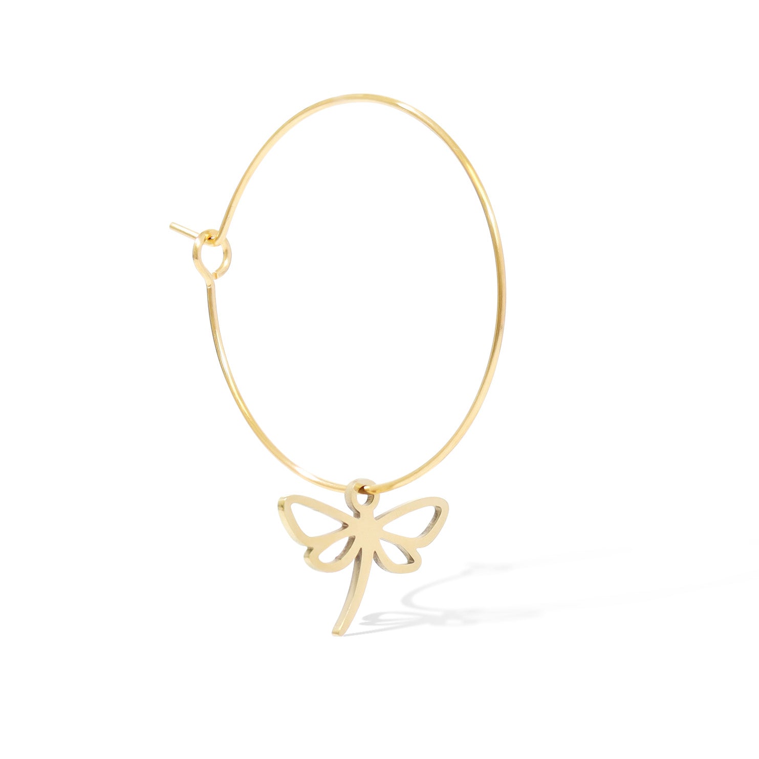 18K Gold PVD Stainless Steel Dainty Dragonfly Charm / PDL0091、mySite、dreamappss