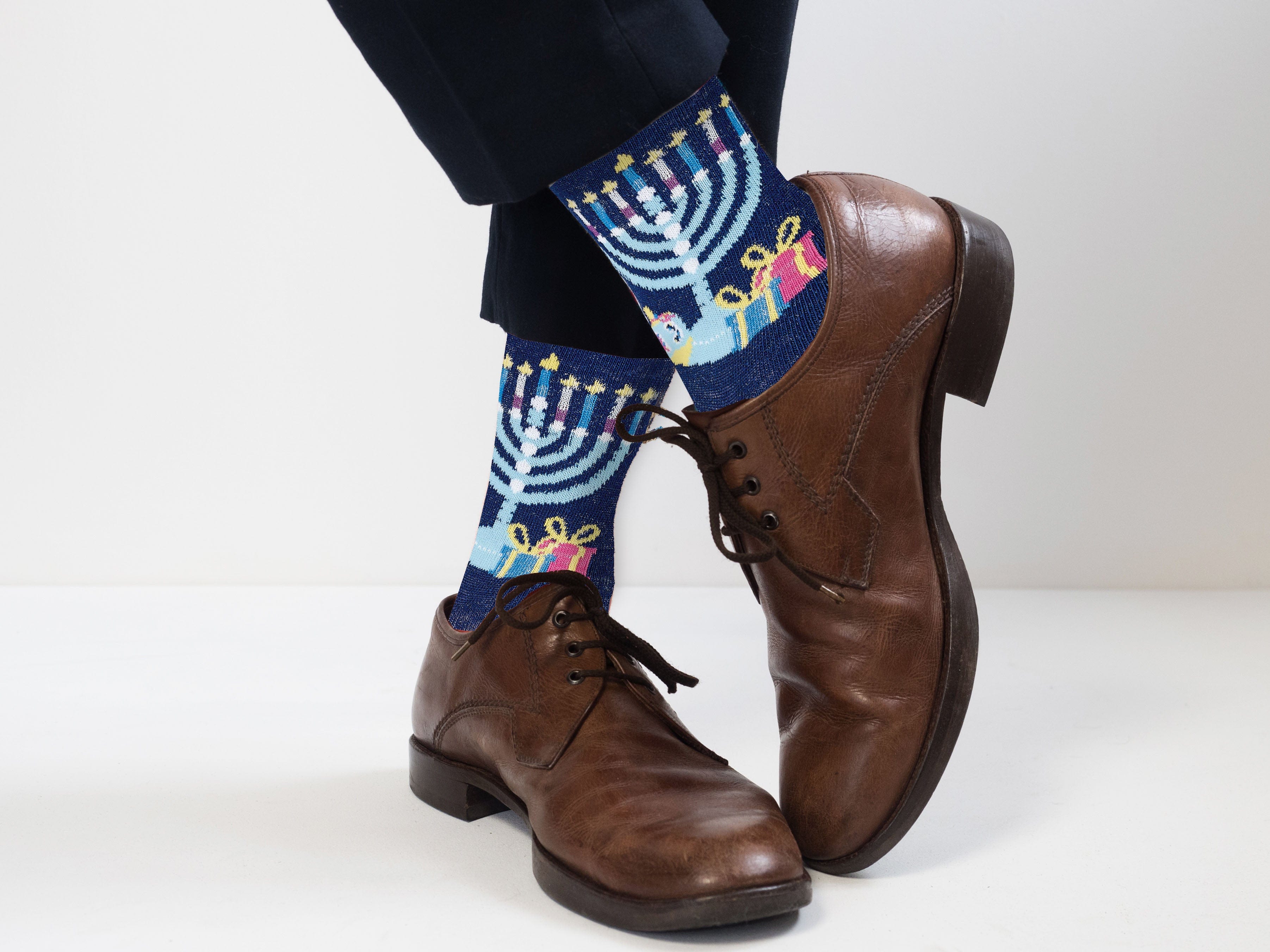 Ugly Sweater Hanukkah Adult Crew Socks、mySite、topwebapps