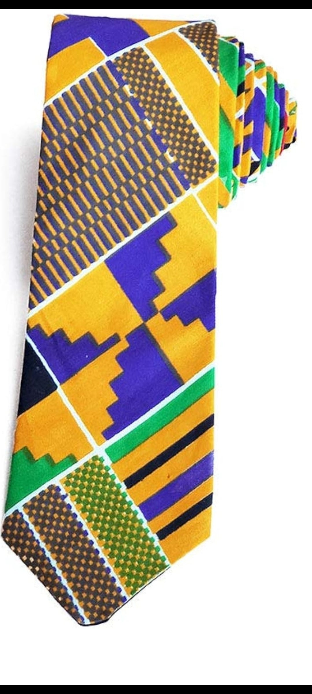 African Osei Kente necktie with a matching pocket square by Dupsie's-DP4075NT、mySite、solidvoid