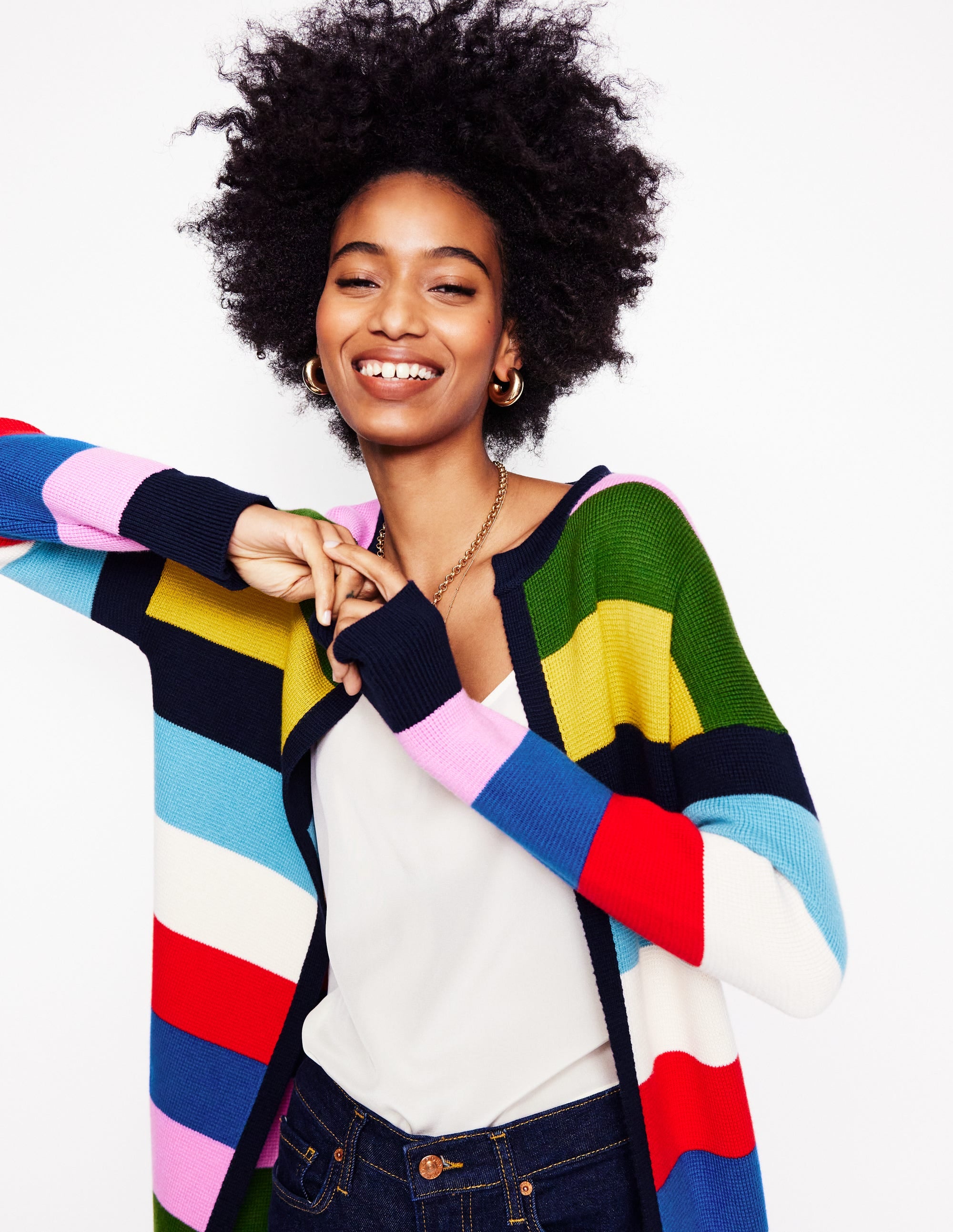  Striped Cotton-Blend Coatigan-Poppy Red, Blue Multi、mySite、ashleygrahame