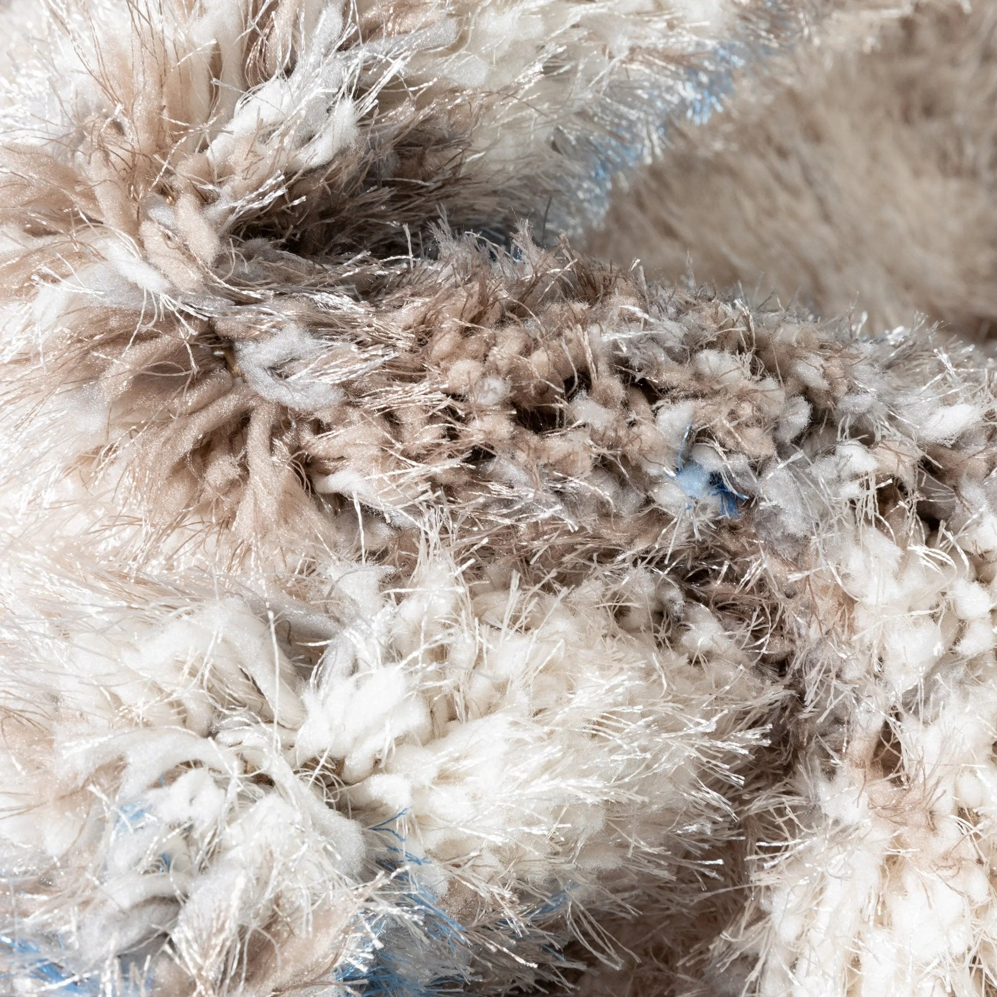 Sariah Modern Abstract Ivory Blue Shag Rug、mySite、gigharbornorthrealestate