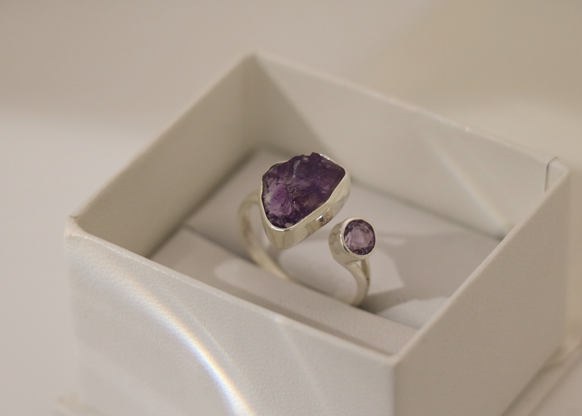 Raw and Polished Amethyst Ring (Sterling Silver)、mySite、topwebapps