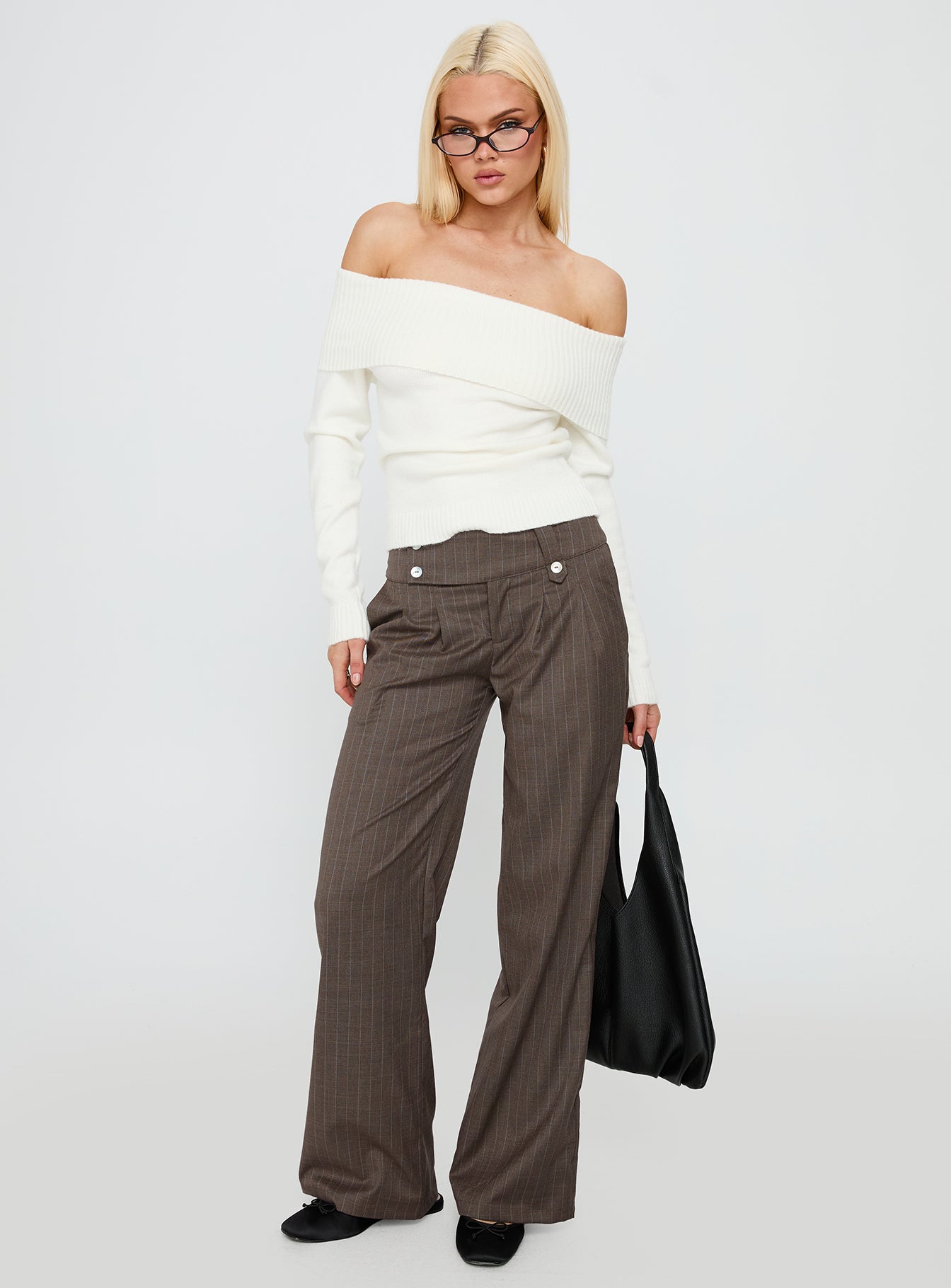 Briellea Thick Waistband Pant Pinstripe、mySite、solidvoid