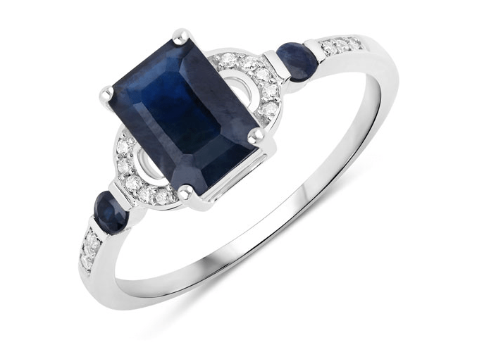 Blue Sapphire and Diamond Ring in 14K Gold、mySite、g9winljtr