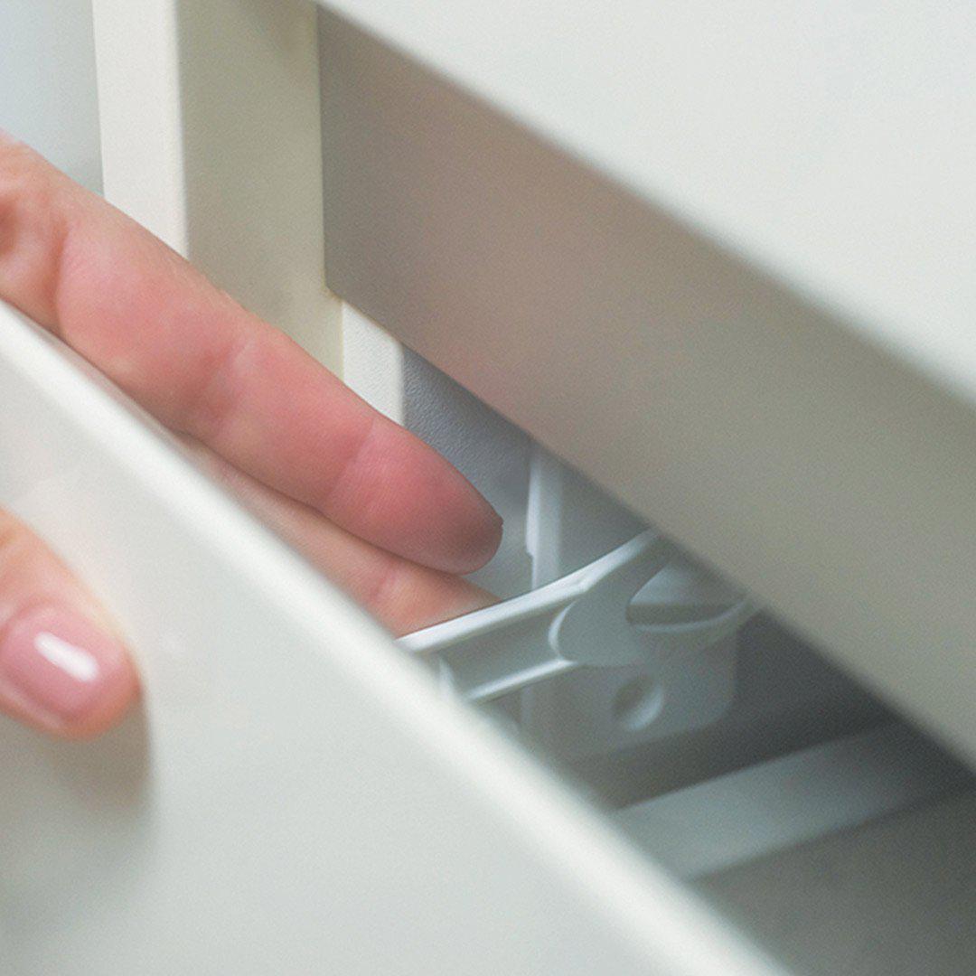  Fred Adhesive Lower Drawer Catches - Pure White V3 - 2 Pack、mySite、merchandisen