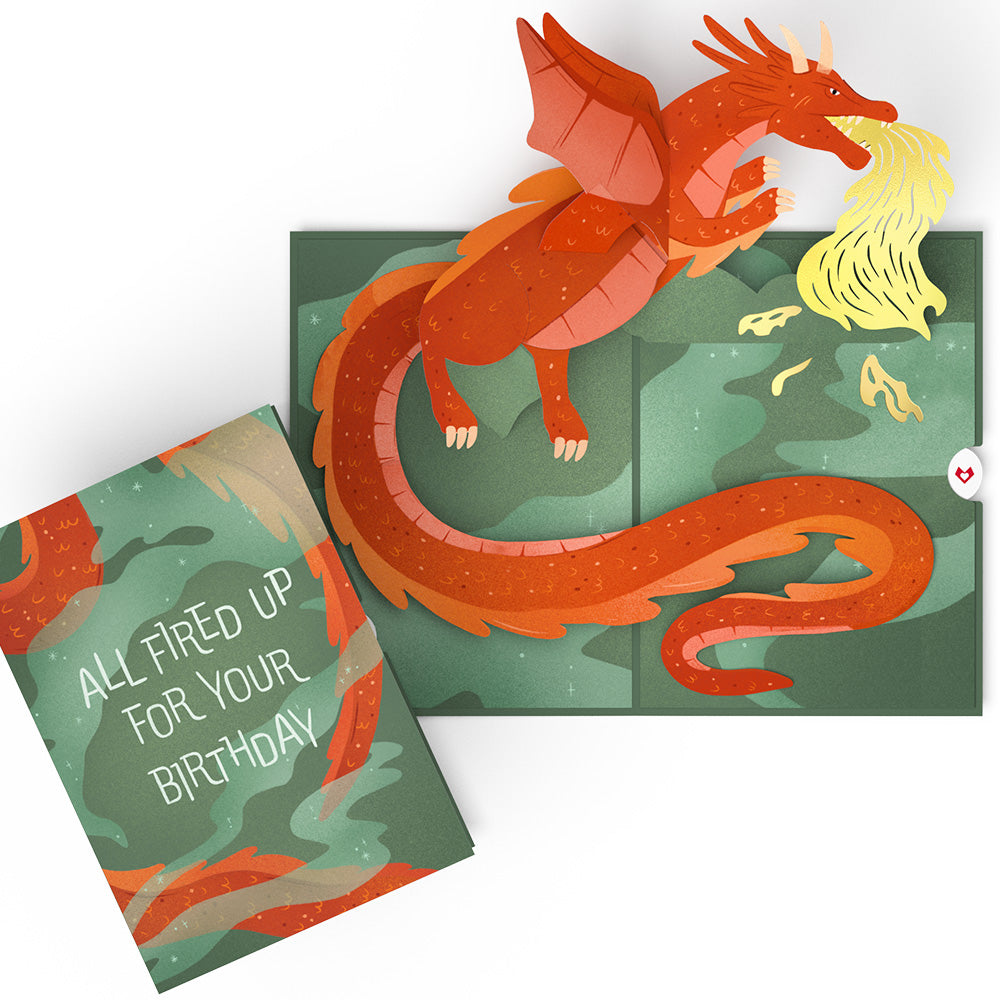 Fired Up for Your Birthday Dragon Pop-Up Card、mySite、solidvoid