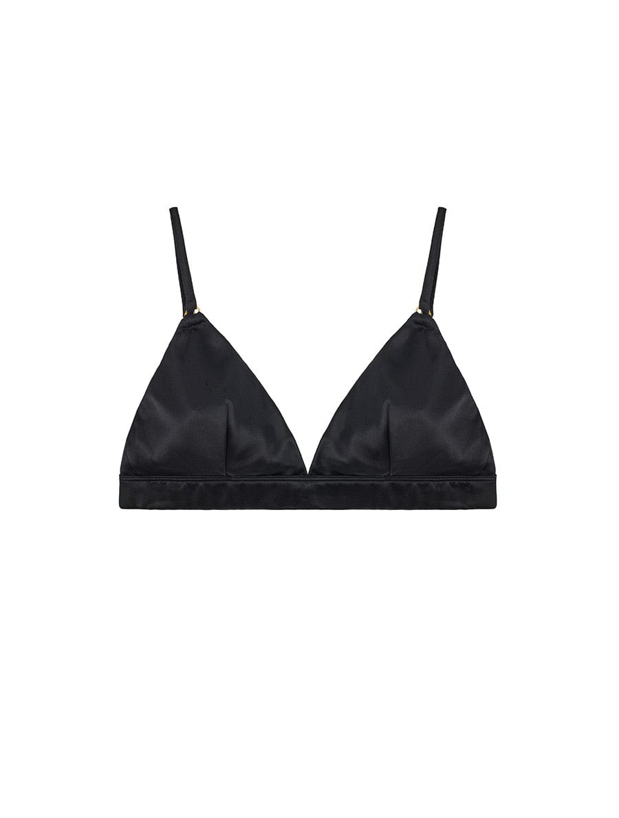  Fleur Du Jour Black Silk Triangle Bra、mySite、justintrudeaud