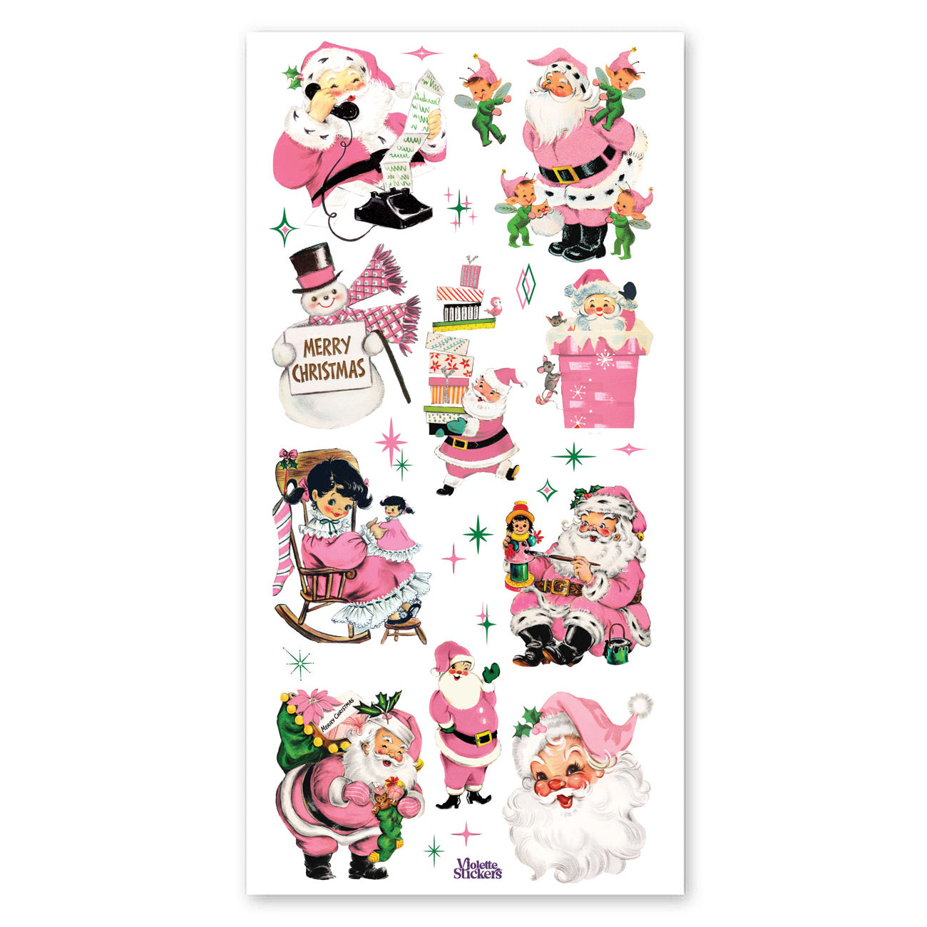  Pink Christmas Greetings Stickers、mySite、ghnorth